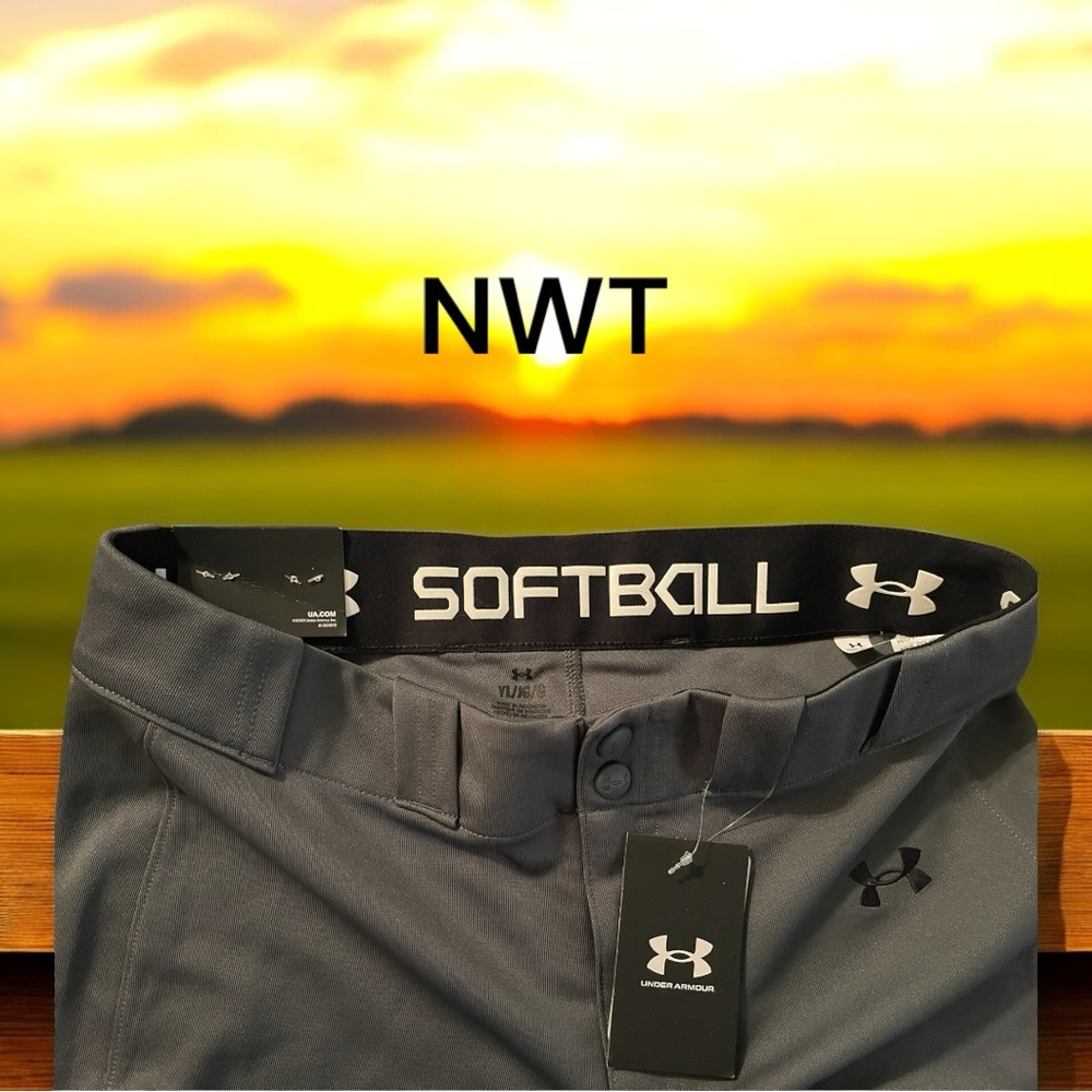 Under Armour Women's Vanish Fastpitch Softball Pants Grey/Black - YLG - Picture 3 of 11